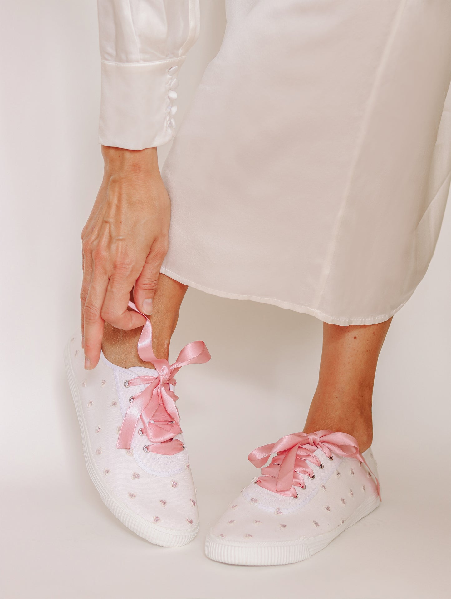 Vjenčane tenisice "PINK GLITTER HEARTS"