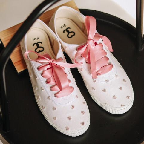 Vjenčane tenisice "PINK GLITTER HEARTS"