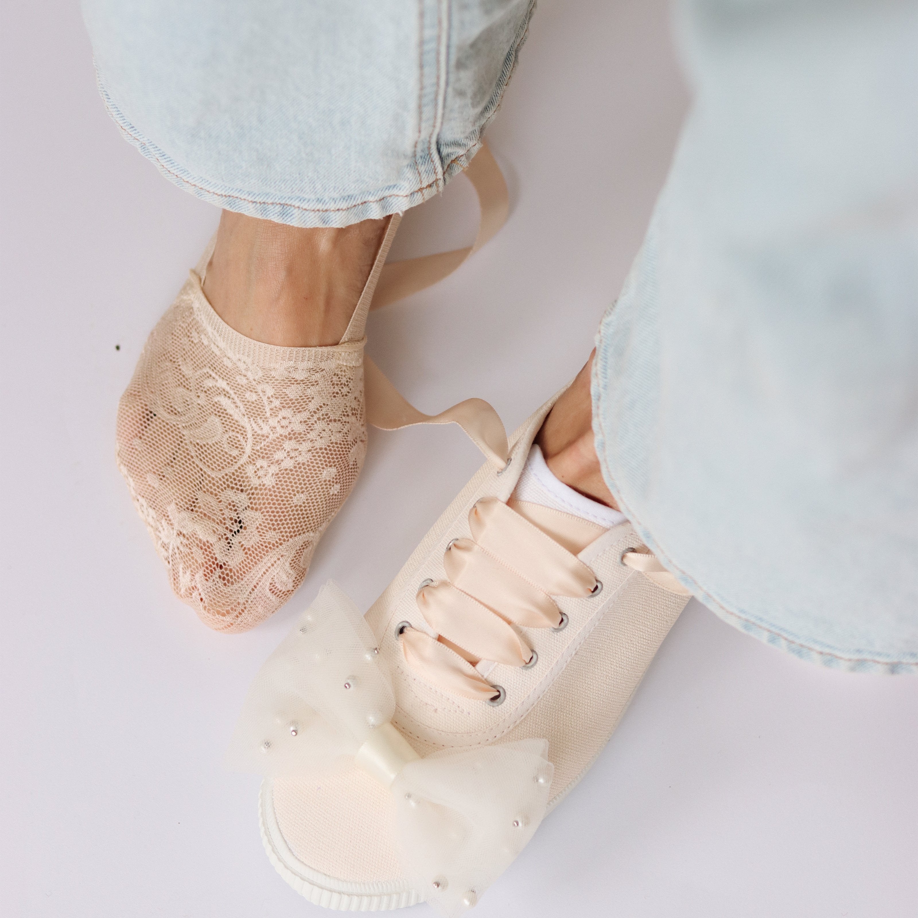 Lace shoe liner socks deals