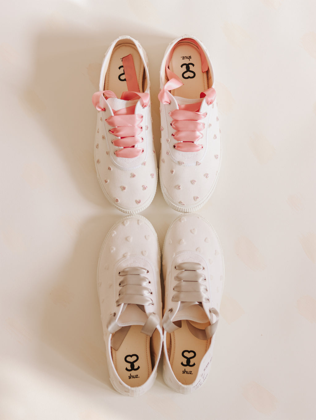 Vjenčane tenisice "PINK GLITTER HEARTS"