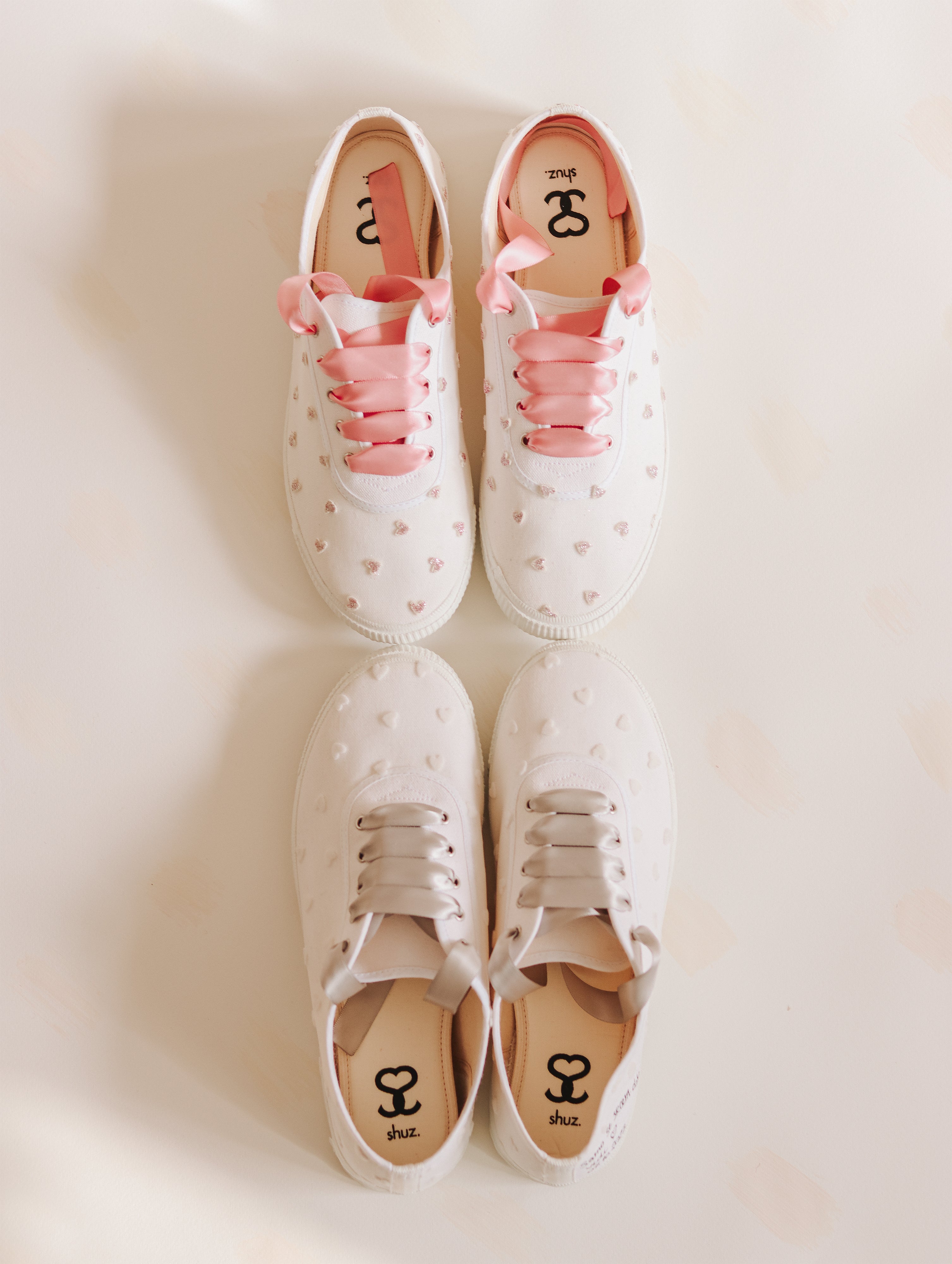 Vjenčane tenisice "PINK GLITTER HEARTS"