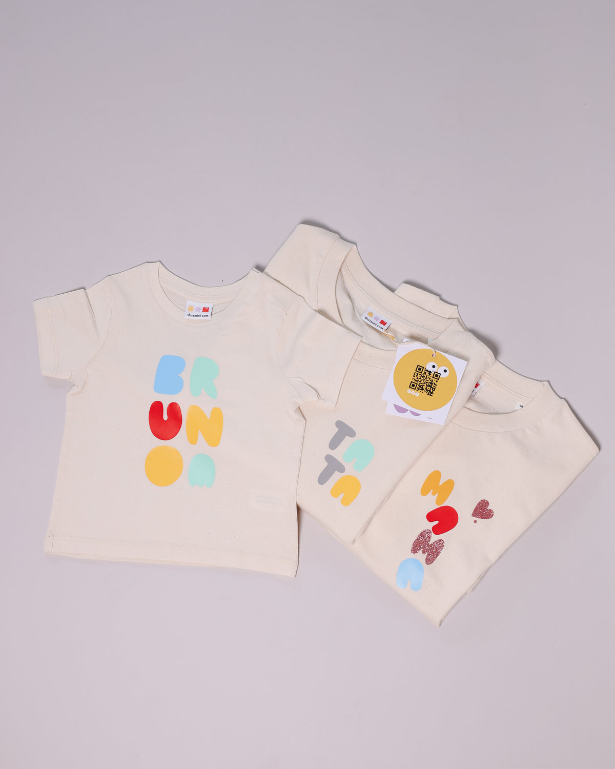 Mama, Tata &Mini set - Natural raw