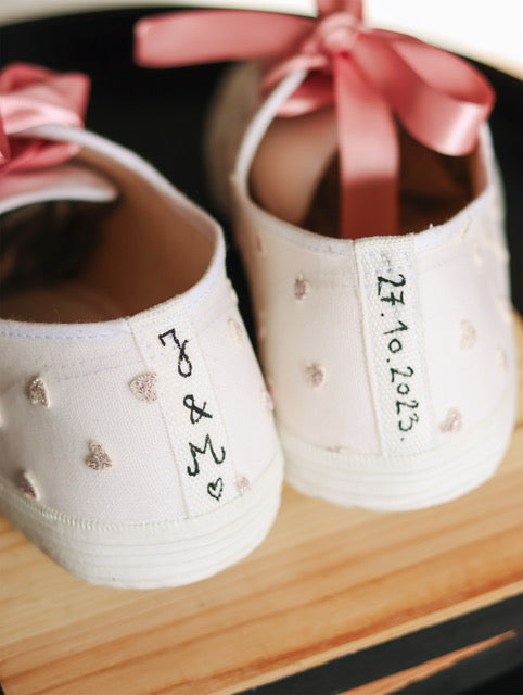 Vjenčane tenisice "PINK GLITTER HEARTS"