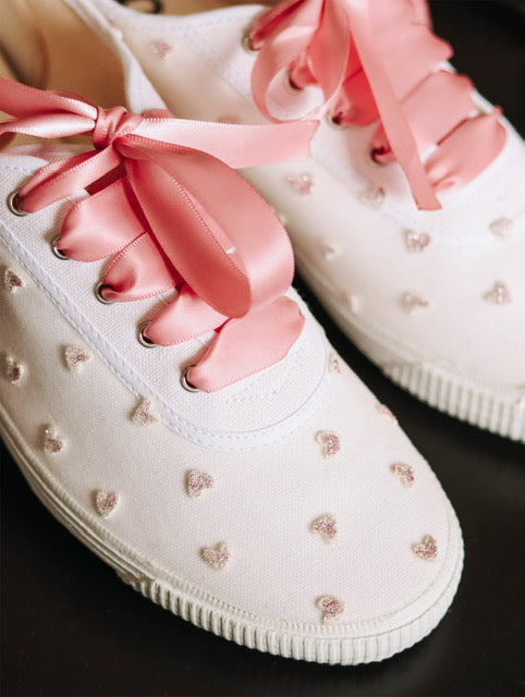 Vjenčane tenisice "PINK GLITTER HEARTS"