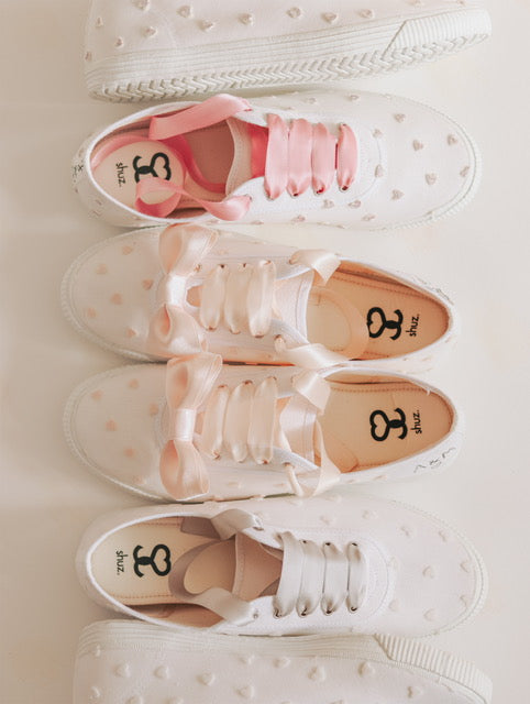 Vjenčane tenisice "PINK GLITTER HEARTS"