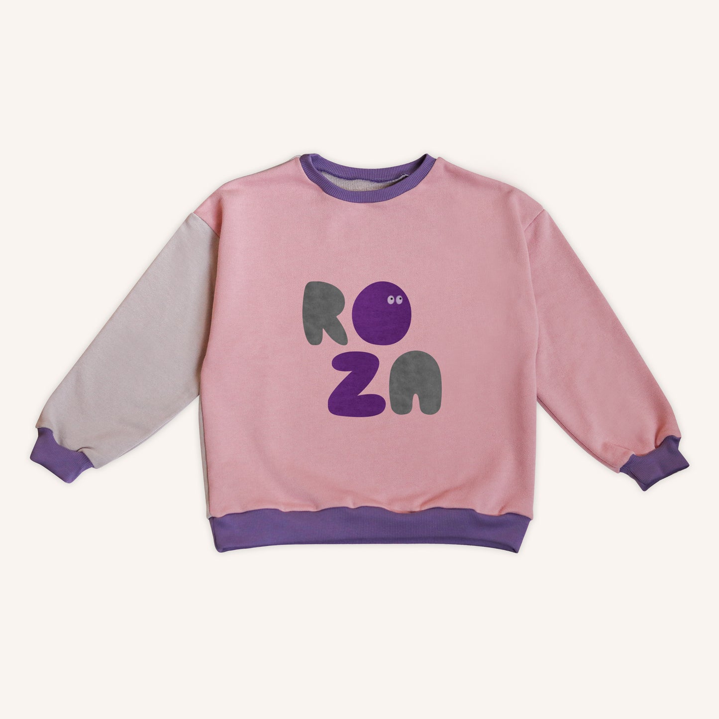 Grey Pink - personalised kids sweatshirt