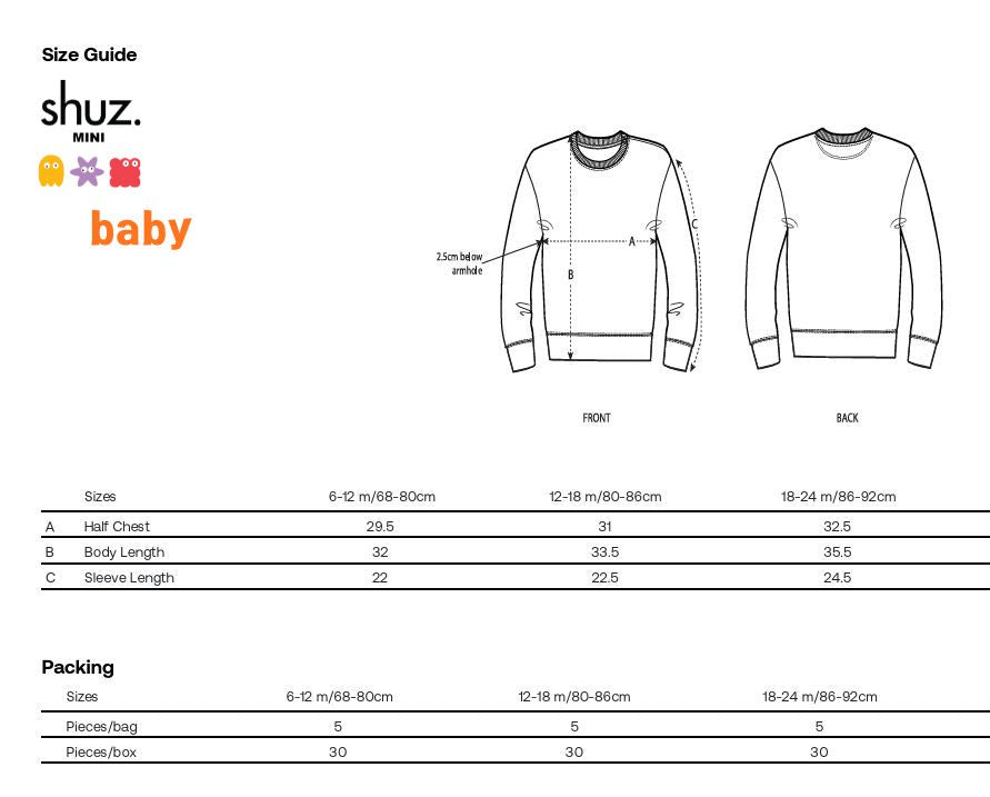 Majica za bebe dugi rukav - Natural Raw