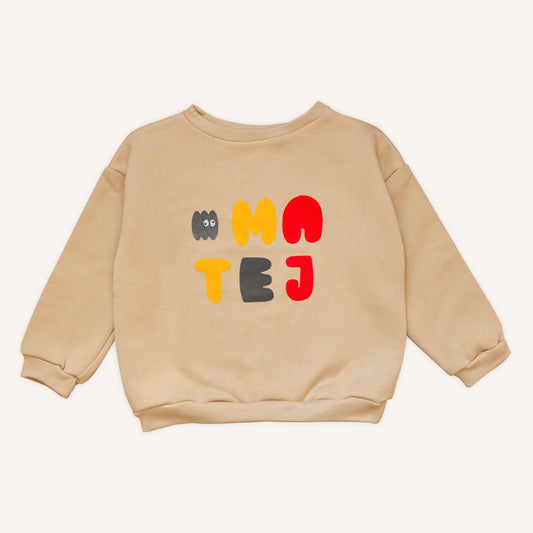 Happy Beige - personalised kids sweatshirt