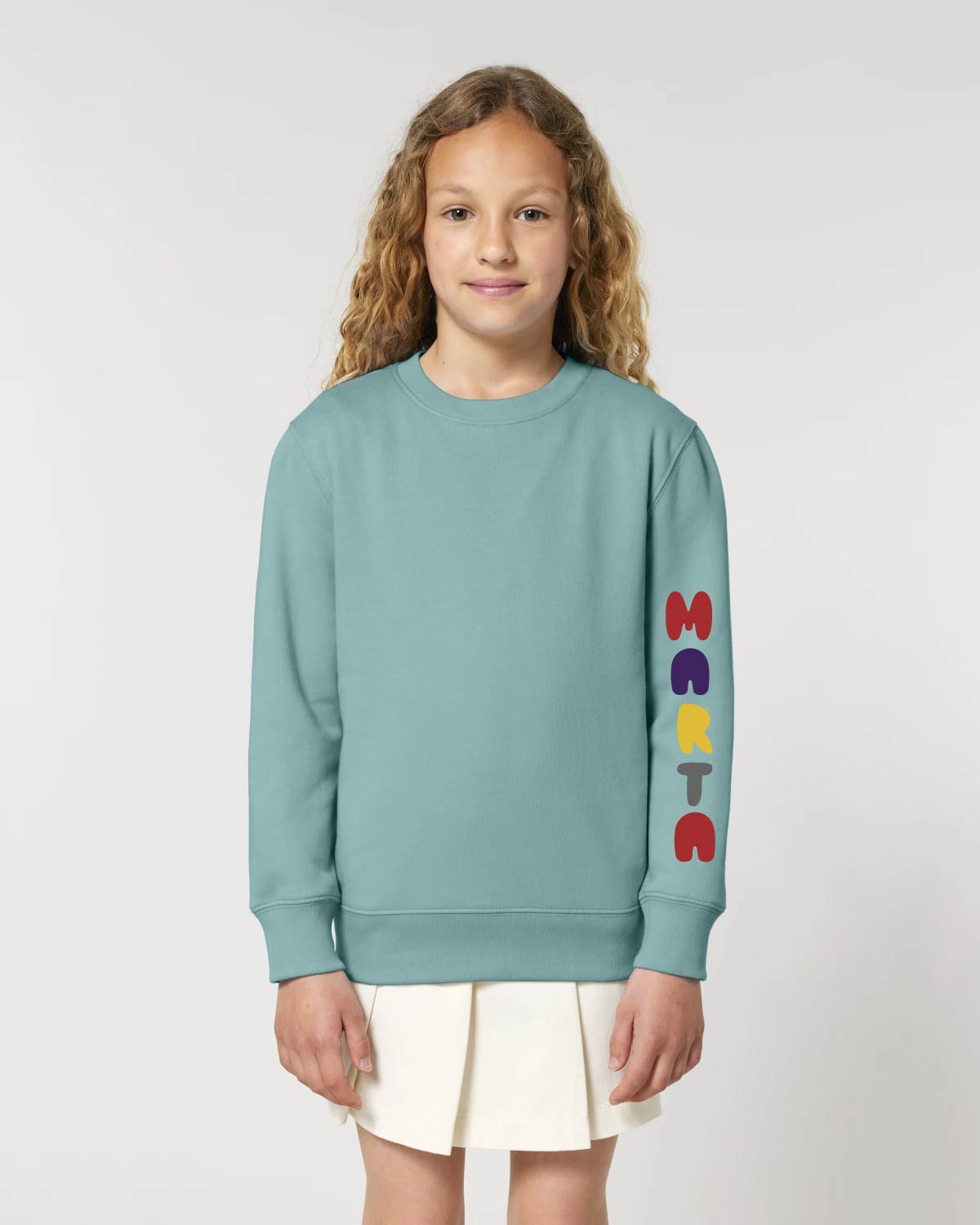 Teal Monstera kids sweatshirt